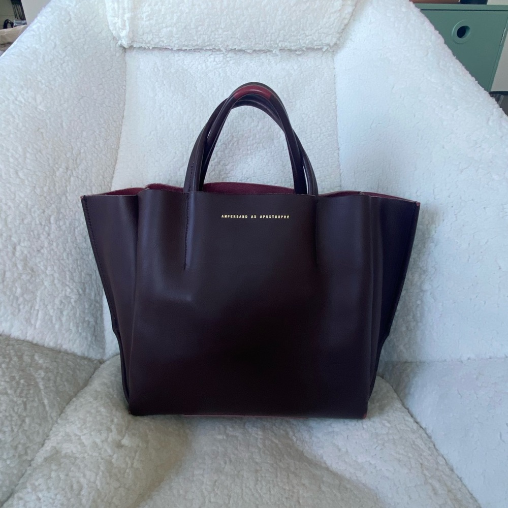 Ampersand as Apostrophe Oxblood Stiff Half Tote